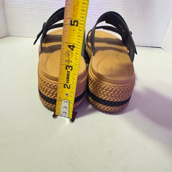 Crocs Lite Ride Black and Gum Adjustable Slides in mint condition SZ 9 - Picture 5 of 8